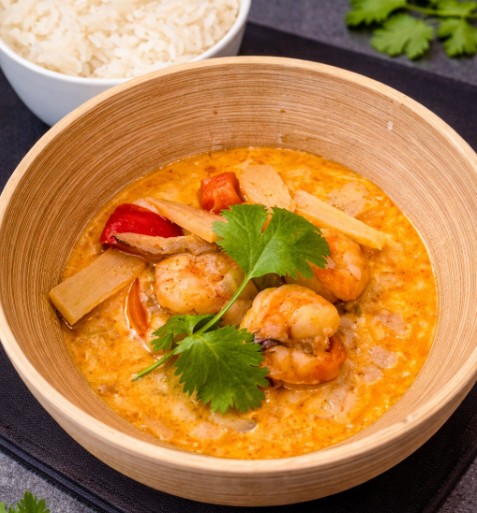 Curry rouge coco crevettes ou poulet